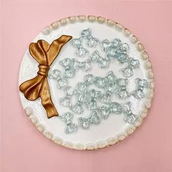 Small Bowknot Making 8.7*14.7mm Transparent AB Mobile Phone Chain DIY 30pcs Material Shiny Decorative Creative Jewelry Accessories Beads белый