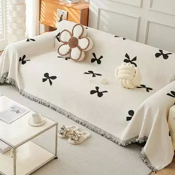 Маленький бант плюшевый диван полотенце все включено диван чехол пылезащитный чехол цельный диван для гостиной одеяло против царапин 180*130cm