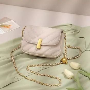 Small CK Bag Classy Autumn Genuine Leather Armpit Crossbody Section II-rice White
