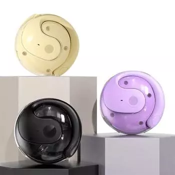 Small Coconut Ball Bluetooth Headset TWS Hanging Ear Bone Conduction Long Life Wireless Sports Headset With Lanyard чёрный