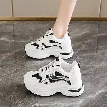 Small dad shoes women s 2025 new autumn breathable running shoes versatile thick-soled lightweight casual sports shoes 35 бежевый