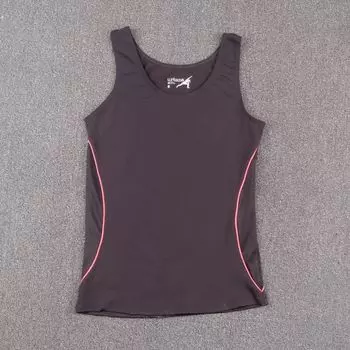 Small Discount Women s Yoga Vest Summer Running Fitness Top Sweat-Absorbent Quick-Drying Stretch Sports T-shirt Gray rice dumplings 8 yards