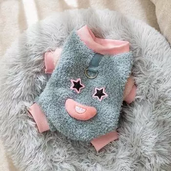 Small dog autumn and winter puppy kitten four-legged clothes teddy bear overalls pet supplies dog clothes M (recommended weight 5-4kg)