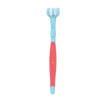 Small Dog Soft Bristle Toothbrush Pet Cleaning Toothbrush Plastic Pet Oral Care Cleaning синий