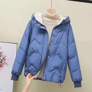 Small down padded jacket women s short loose padded jacket 2024 new winter Korean version thickened and thin padded jacket M recommends below 50kg