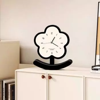 Small flower modern minimalist swinging small pendulum clock with a sense of luxury home TV cabinet office
