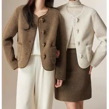 Small Fragrance Short Jacket for Women In Winter New Style of Celebrity Small French Plush Top S