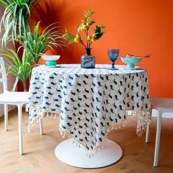 Small Fresh Modern Simple Plaid Tablecloth Dirt-Resistant Home Dust-Proof Table Mat Tablecloth Coffee Table Cloth Cover Cloth Decorative Tablecloth 60*60cm