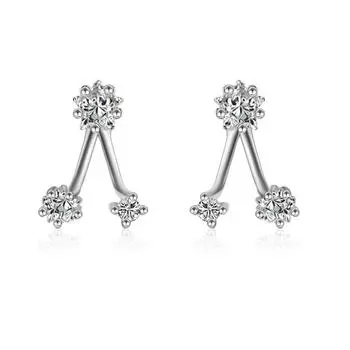 Small Fresh Pentagram Zirconia Back Hanging Earrings Ear Jewelry Women s Fashion Elegant Party Earrings Gifts for Girlfriends Temperament Jewelry