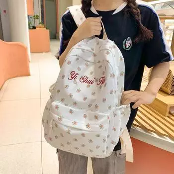 Small fresh printed schoolbag, high school, college, Fengsen girls, backpack, Harajuku travel backpack