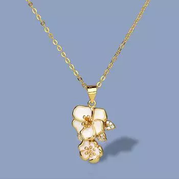 Small Fresh Set of Zircon Pendant Jewelry Personality Girl Daisy Necklace