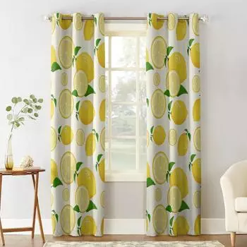 Небольшие свежие летние шторы в стиле лимона для дома, современные товары для дома, шторы для гостиной и спальни на заказ 135W x 60H(cm)