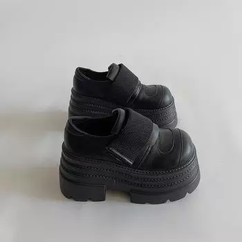 Small height increase women s autumn new thick-soled lace-up small leather shoes versatile single shoes trend 35