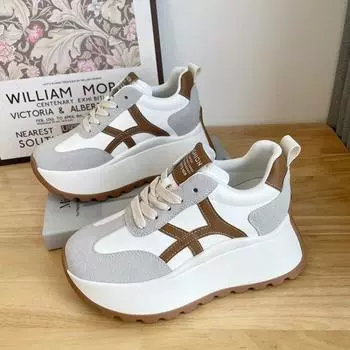 Small height increase women s spring new versatile running shoes college style casual sports shoes 35