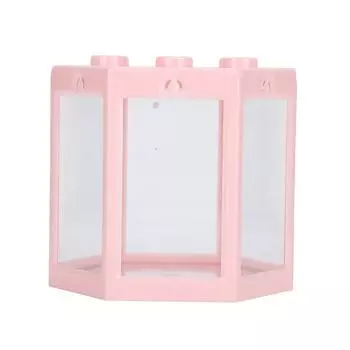 Small Hex Shape Fish Tank Desktop Plastic Fish Aquarium Decoration for Office/HomePink розовый