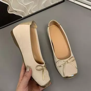 Small inner height increase women s shoes summer new shoes with skirt temperament ballet single shoes outer wear autumn 34