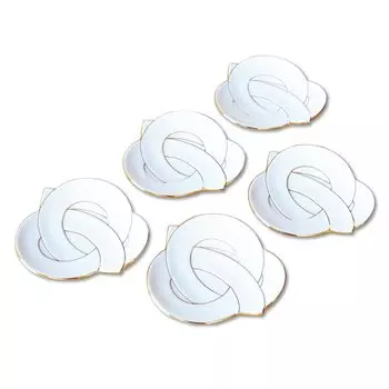 Small Japanese Japanese lucky Arita gold wire small set of gift box included plate, plate, 11cm, tableware, charm, ware, musubi, plate, gold, 5,