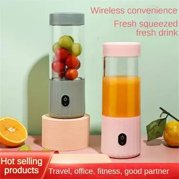 Small Juice Cup Pc Edible Plastic Usb Charging Portable High-speed Blade Long-lasting Food Processors Juicer 500ml Multi-purpose зелёный