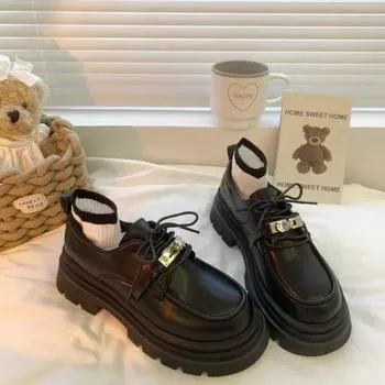 Small leather shoes summer new small thick sole with skirt Mary Jane single shoes women 35