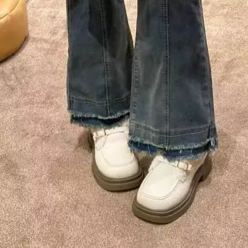 Small leather shoes women s 2024 new single shoes autumn and winter velvet shoes Japanese retro warm British style fluffy cotton shoes 55 miscellaneous shoes randomly sent.