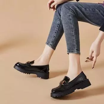 Small leather shoes women s 2025 new spring Korean version jk low-top women s shoes loafers British style platform versatile single shoes women 35