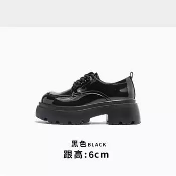 Small leather shoes women s leather loafers 2025 autumn new college style heightened thick-soled black single shoes tide 34