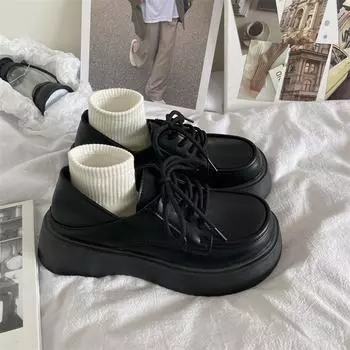 Small leather shoes women s new spring and autumn versatile Mary Jane platform with skirt single shoes 35