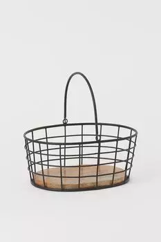 Small metal storage basket