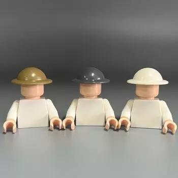 Строительный блок из мелких частиц, миниатюрная военная шляпа, аксессуары, шлем Броди 0,1 кг