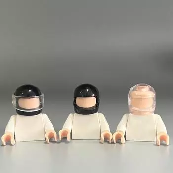 Совместимые детали из небольших строительных блоков 30124 Миниатюрные аксессуары Шлем пилота Мотоциклетный шлем