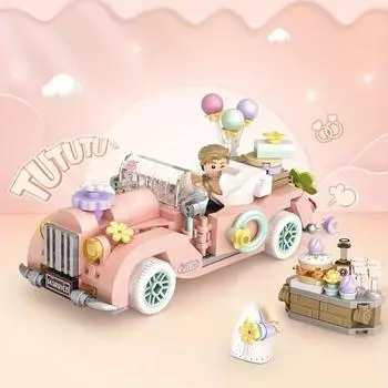 Small Particle Building Blocks Cute Small Car Assembly Building Blocks Car Model Educational Toys Gift for Boys and Girls