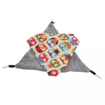 Small Pet Cage Hammock Double Layer Hamster Triangular Hanging Bed for Sugar Glider Mouse Mouse Rat