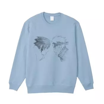 Small Planet NARUTO Sweat Naruto Sasuke Free Size L Acid Blue &