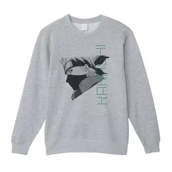 Small Planet NARUTO Sweatshirt Kakashi Logo Free Size L Gray
