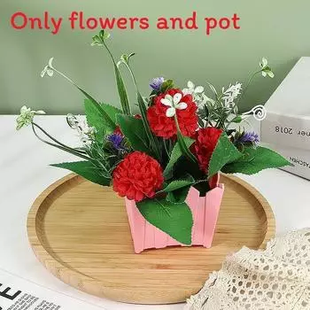 Small Plastics Simulated Hydrangeamacrophyllas Fence Artificial Potted Flowers