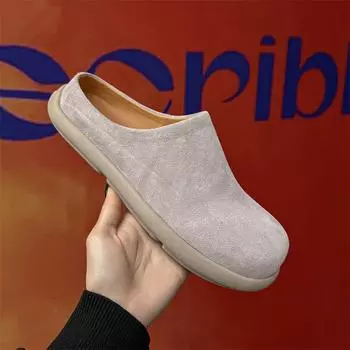 Small potatoes pedal Boken baotou half slippers big head couple slippers 45789-55789 white-J 38