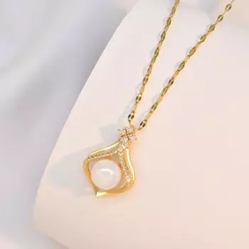 Small Purse Pearl Necklace Female Trend Temperament Mermaid Ji Pendant Accessories