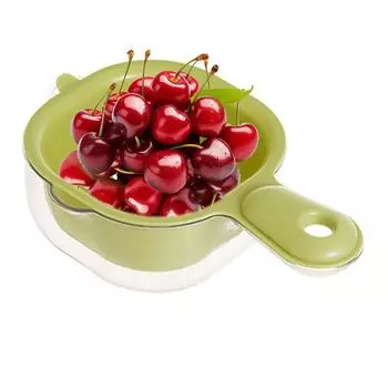 Small Rectangular Washing Bowl Spaghetti Strainer Veggie Washing Bowl with Handle Soak Wash and Drain Double-Layer Strainer зелёный