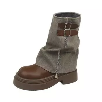 Small retro British style thick-soled high-top Martin boots women s 2025 new autumn and winter thin explosive short boots 35