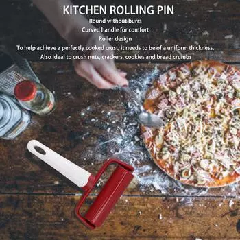 Маленькая скалка предотвращает скольжение, подвесной Т-образный пластиковый ролик для теста с ручкой для пиццы и пирога