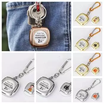 Small Roulette Keychain Tape Measure Delicate Keyring Retractable Ruler Mini 2M Measure Tape Construction Tools