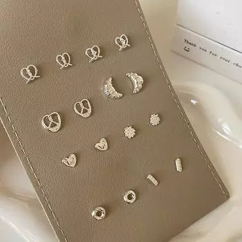 Маленькие серьги-круассаны с морским узлом, женские, нишевый дизайн, сладкие и милые, простые, с индивидуальностью, универсальные