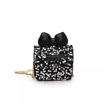 Small Sequin Crossbody Bag With Synthetic Material Trendy School Bag For Girls