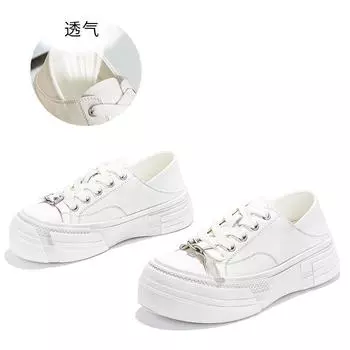 Small size 34 taels wear old polished white shoes women s 2025 summer new dirty shoes casual board shoes big head women s shoes 34