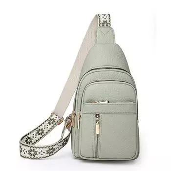 Маленький рюкзак-слинг для женщин, сумки через плечо из искусственной кожи, сумки-кошельки с регулируемым ремнем, сумка-тоут через плечо, женская поясная сумка на грудь чёрный