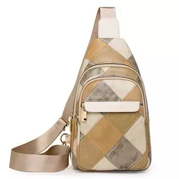 Маленькие сумки-слинги для женщин, сумки через плечо, рюкзак из искусственной кожи, сумка-слинг для путешествий, женская поясная сумка на груди с регулируемым ремнем для гитары коричневый