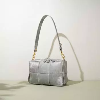 Small Square Bag, Bucket Bag, Chinese-style Hand-held Woven Bag, Single-shoulder Underarm Bag, Women s Leather Crossbody Bag чёрный