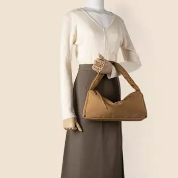 Small Square Bag High-grade Nylon Handbag Niche with Solid Color Hand Bag коричневый