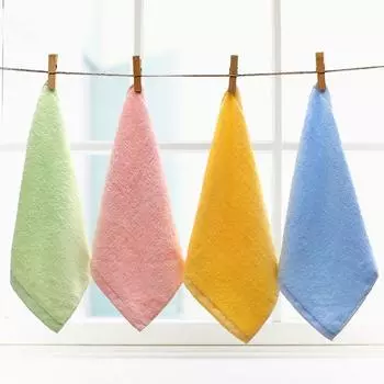 Small Square Towel 30x30cm Kindergarten Pure Bamboo Fiber Small Towel Children s Face Towel Saliva Towel жёлтый