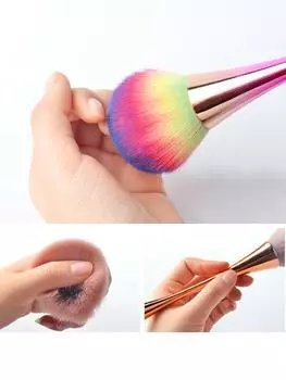 Small Waist Makeup and Manicure Brush Set with Dust Brush, Blush Brush and Loose Powder Brush